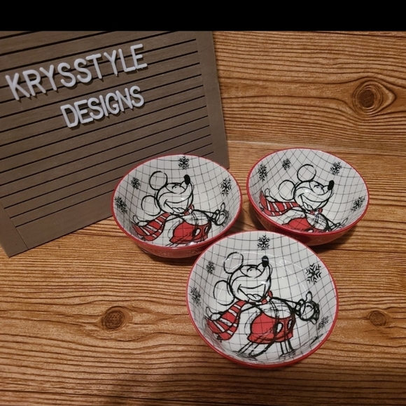 Disney Other - Disney Mickey Minnie Tidbit Bowls Holiday